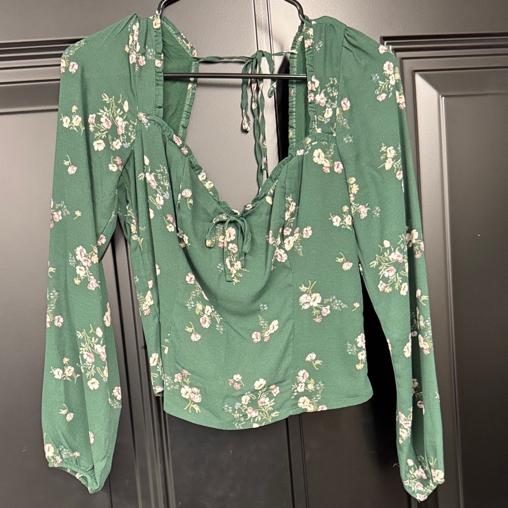 Abercrombie & Fitch Green Floral Blouse